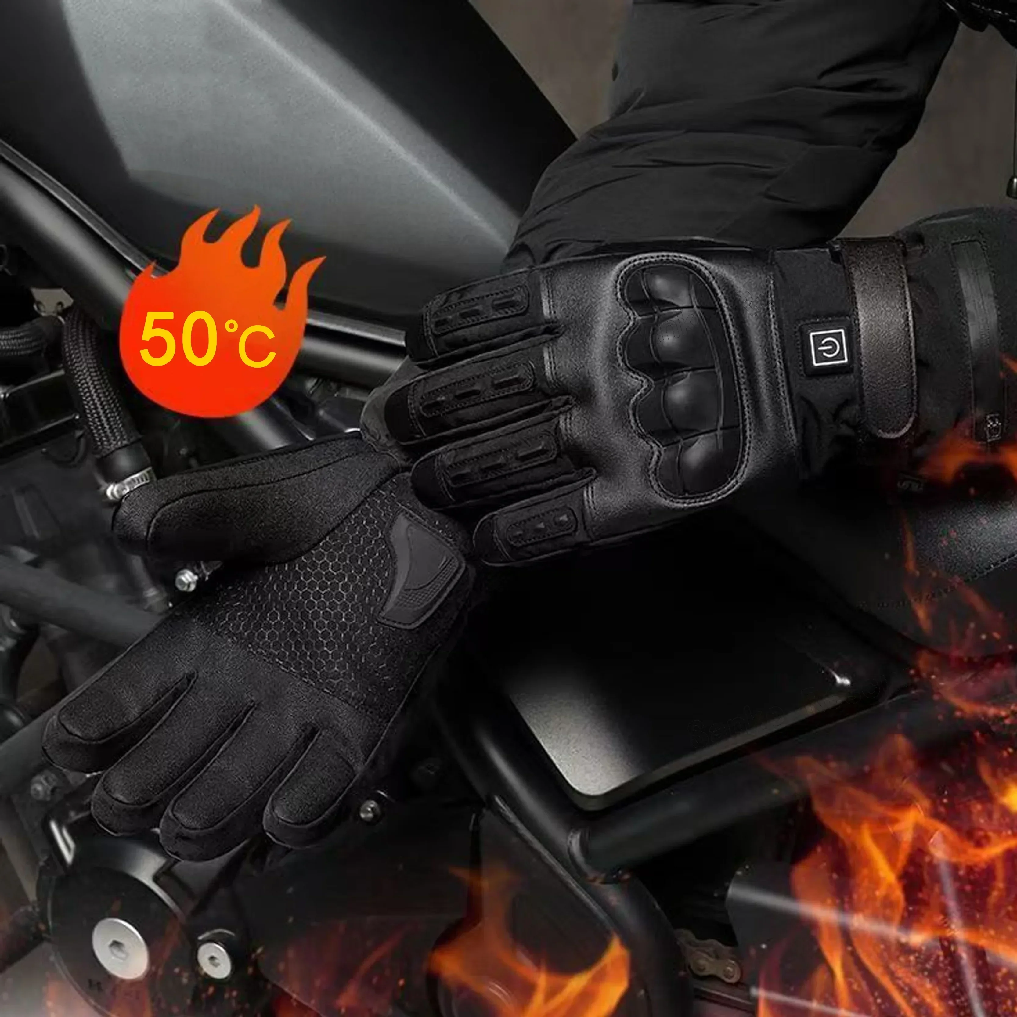 Ski Glove Waterproof - Electric Heated Gloves Thermal Heat Gloves