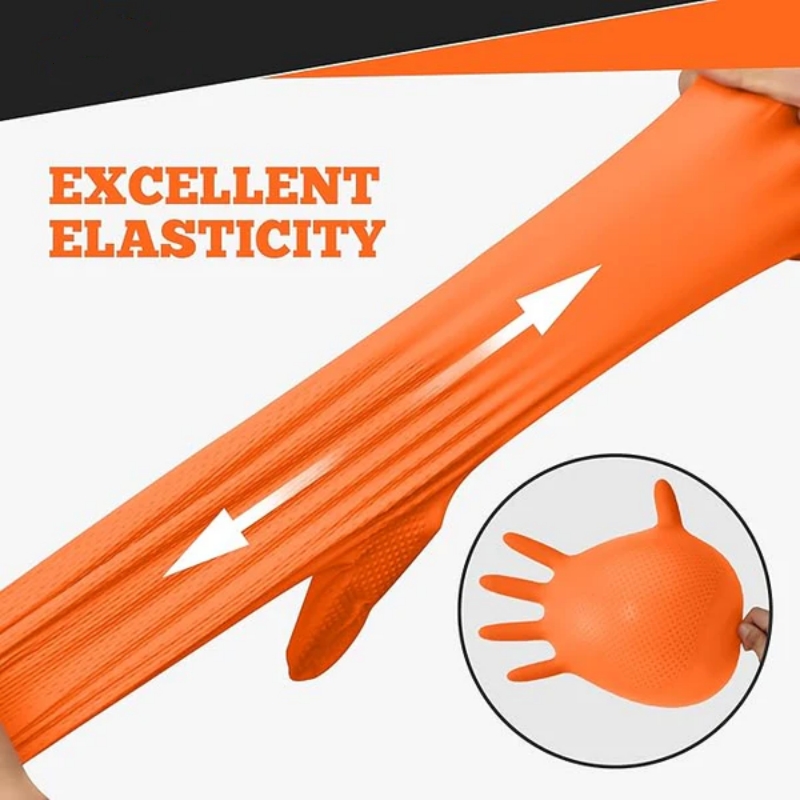 Heavy Duty Orange Nitrile Glov - Nitrile Mechanic Glove recension och pris