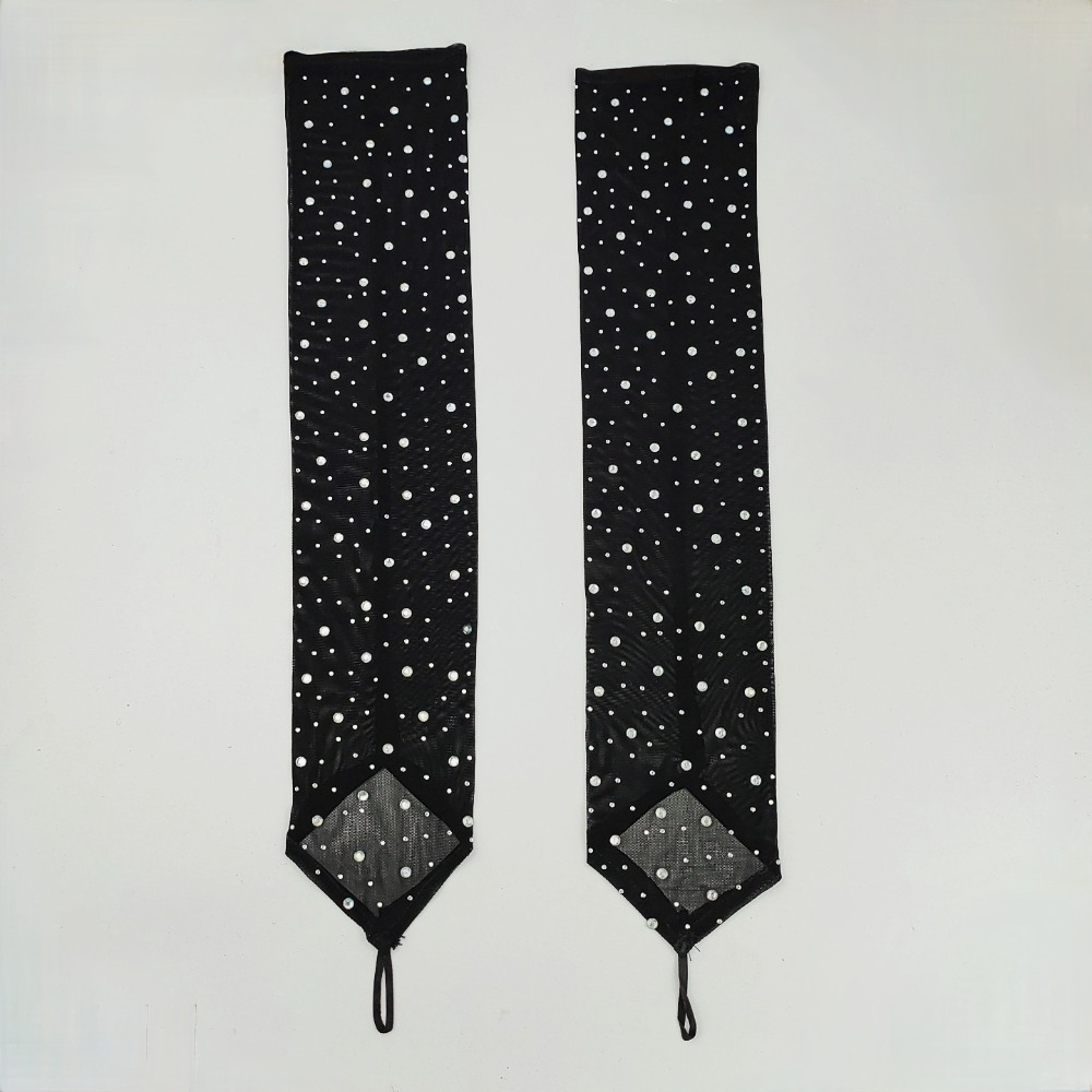 1 Pair Shiny Rhinestone Mesh G - Fingerless Glove Knit recension och pris