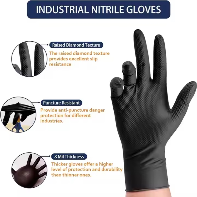 8Mil Thick Heavy Duty Safety W - Nitrile Mechanic Glove recension och pris