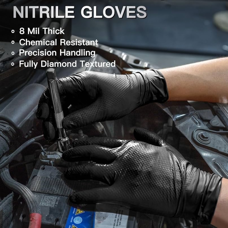 8Mil Thick Heavy Duty Safety W - Nitrile Mechanic Glove recension och pris